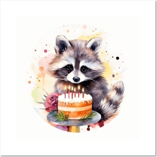 Happy Birthday Raccoon Posters and Art